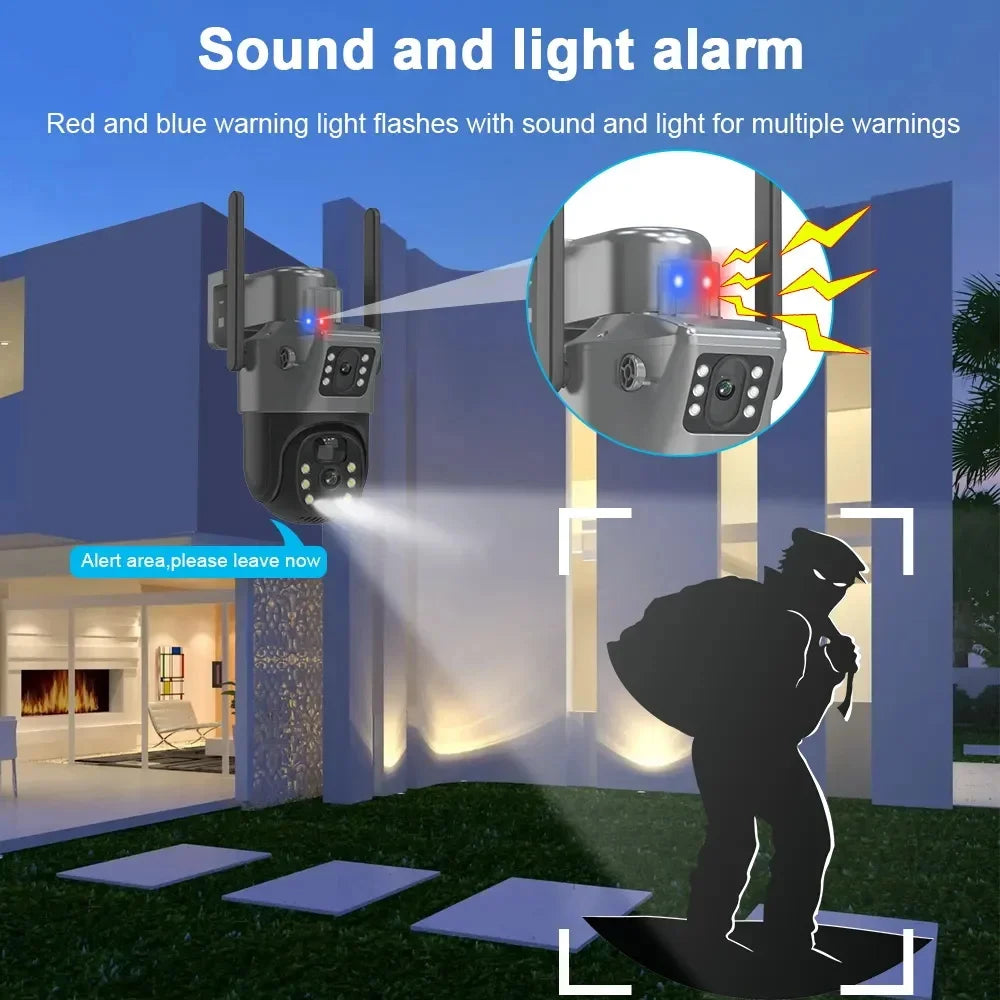 Caméra solaire PTZ 4K 8MP à double objectif