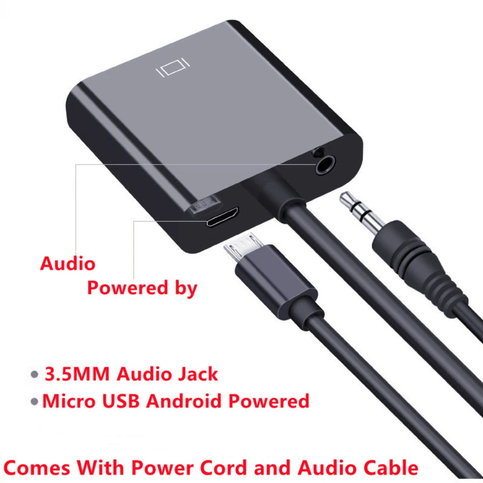 Câble convertisseur HDMI vers VGA HD 1080P