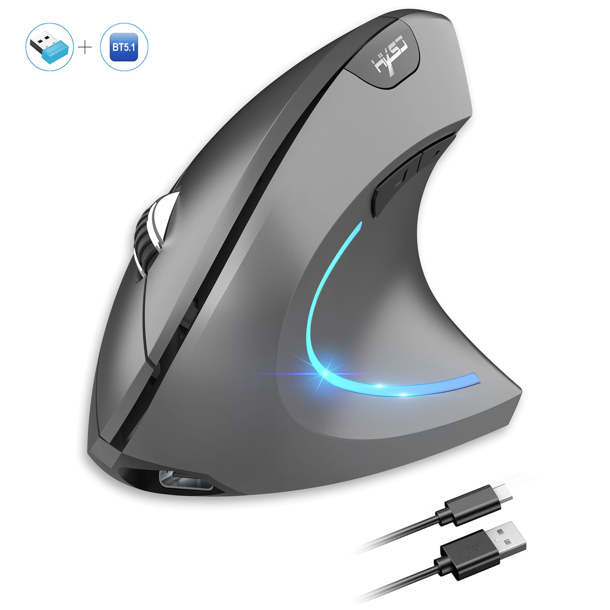 Souris verticale ergonomique sans fil pour PC