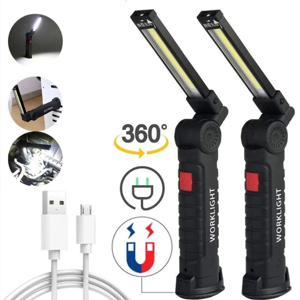 Lampe torche LED COB pliable