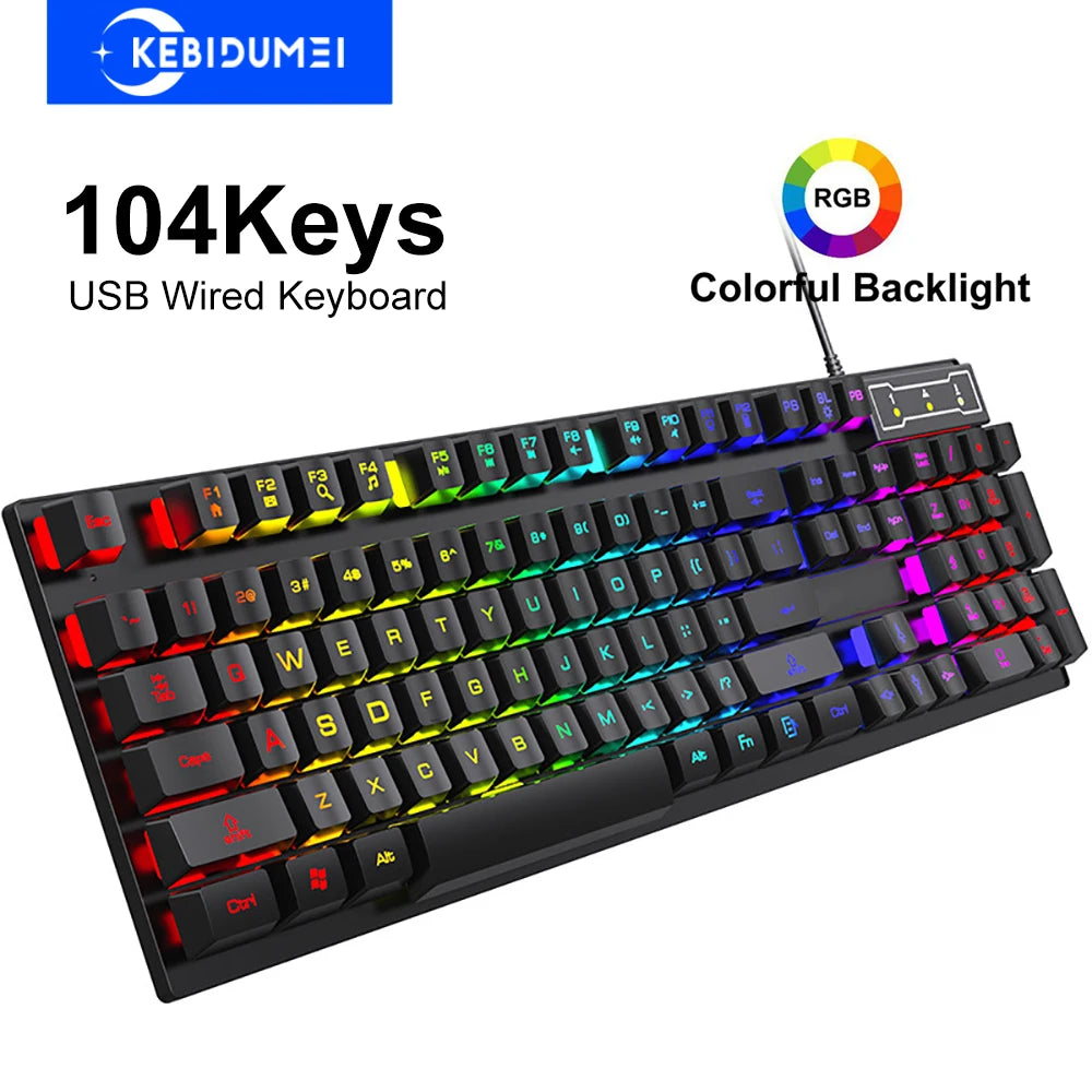 Clavier filaire 104 touches RGB coloré