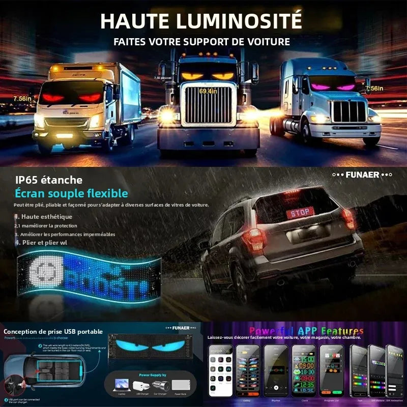LED matrice Pixel panneau camion oeil Bluetooth APP