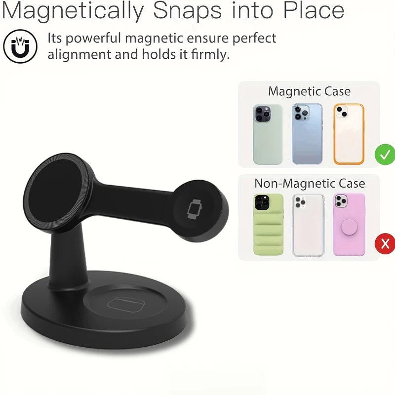 Support de chargeur magnétique sans fil 3 en 1 pour iPhone /watch/airpods