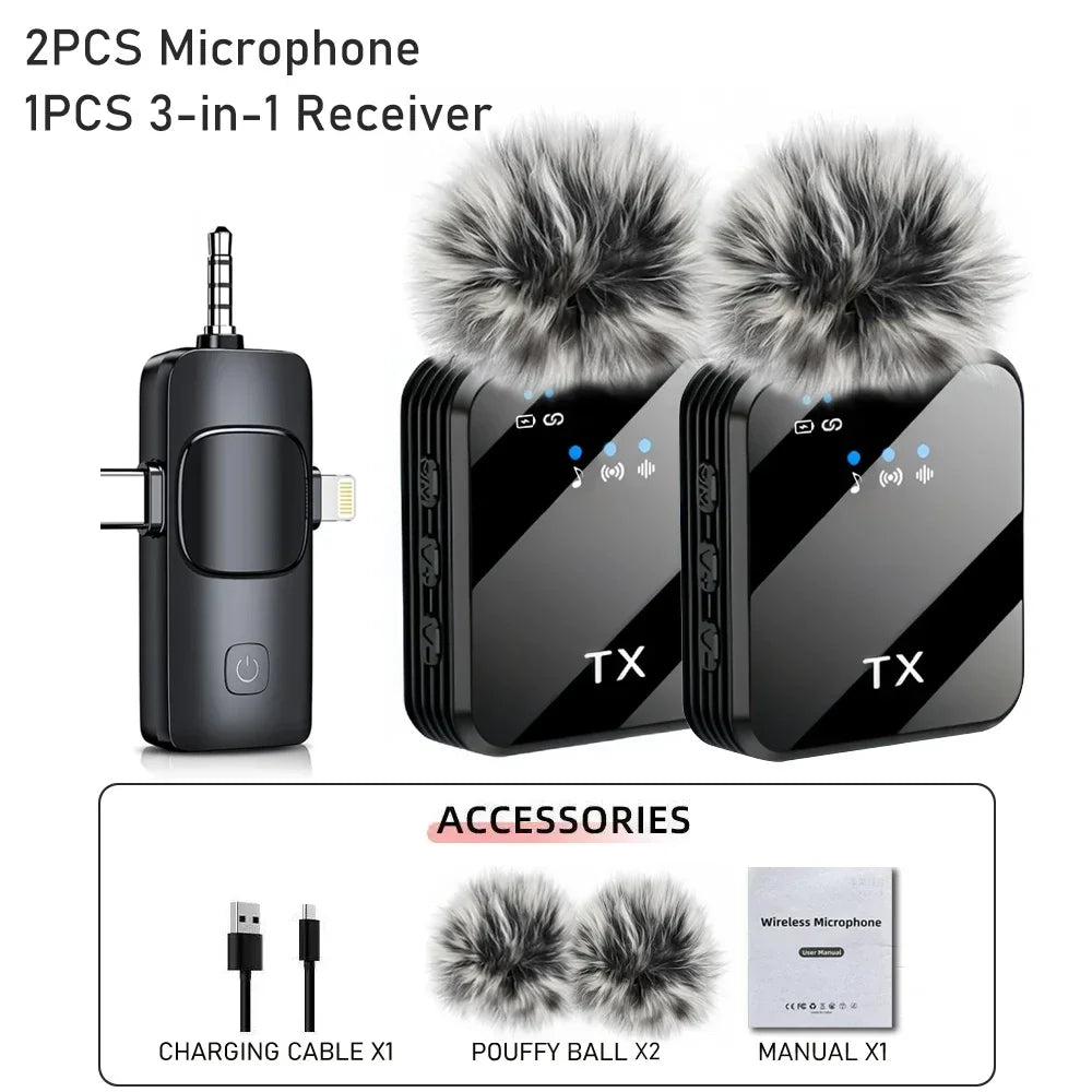 Microphone 3 en 1 pour iPhone/Android