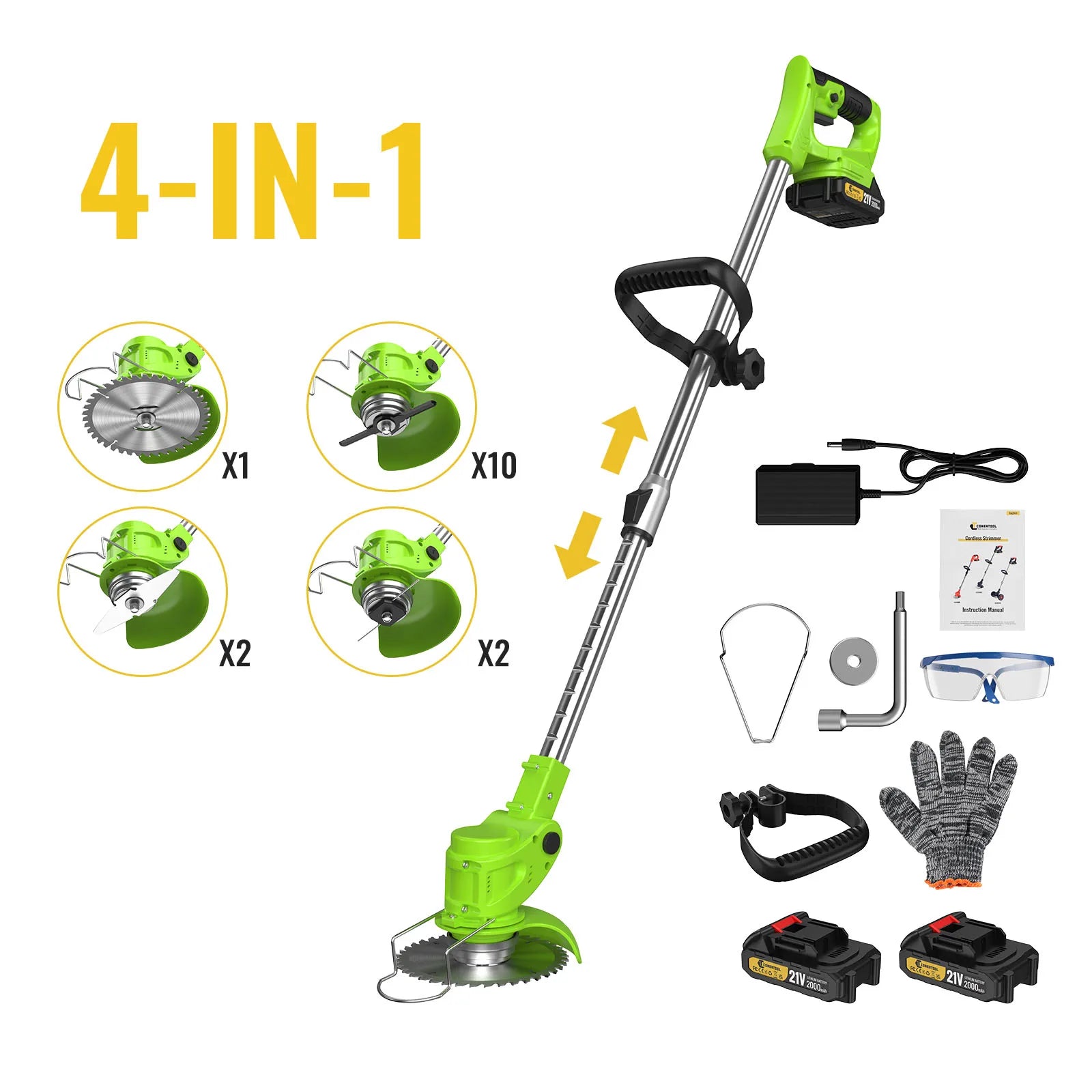 CONENTOOL Débroussailleuse électrique sans fil 21 V