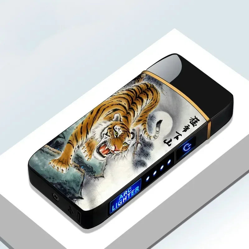 Briquet électrique coupe-vent en métal