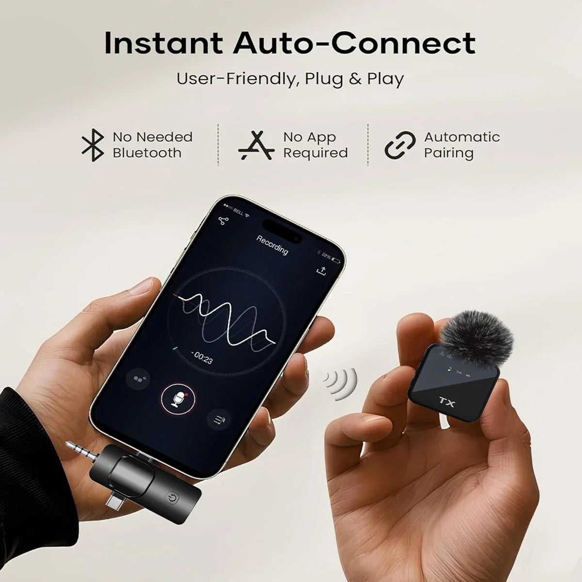 Microphone 3 en 1 pour iPhone/Android