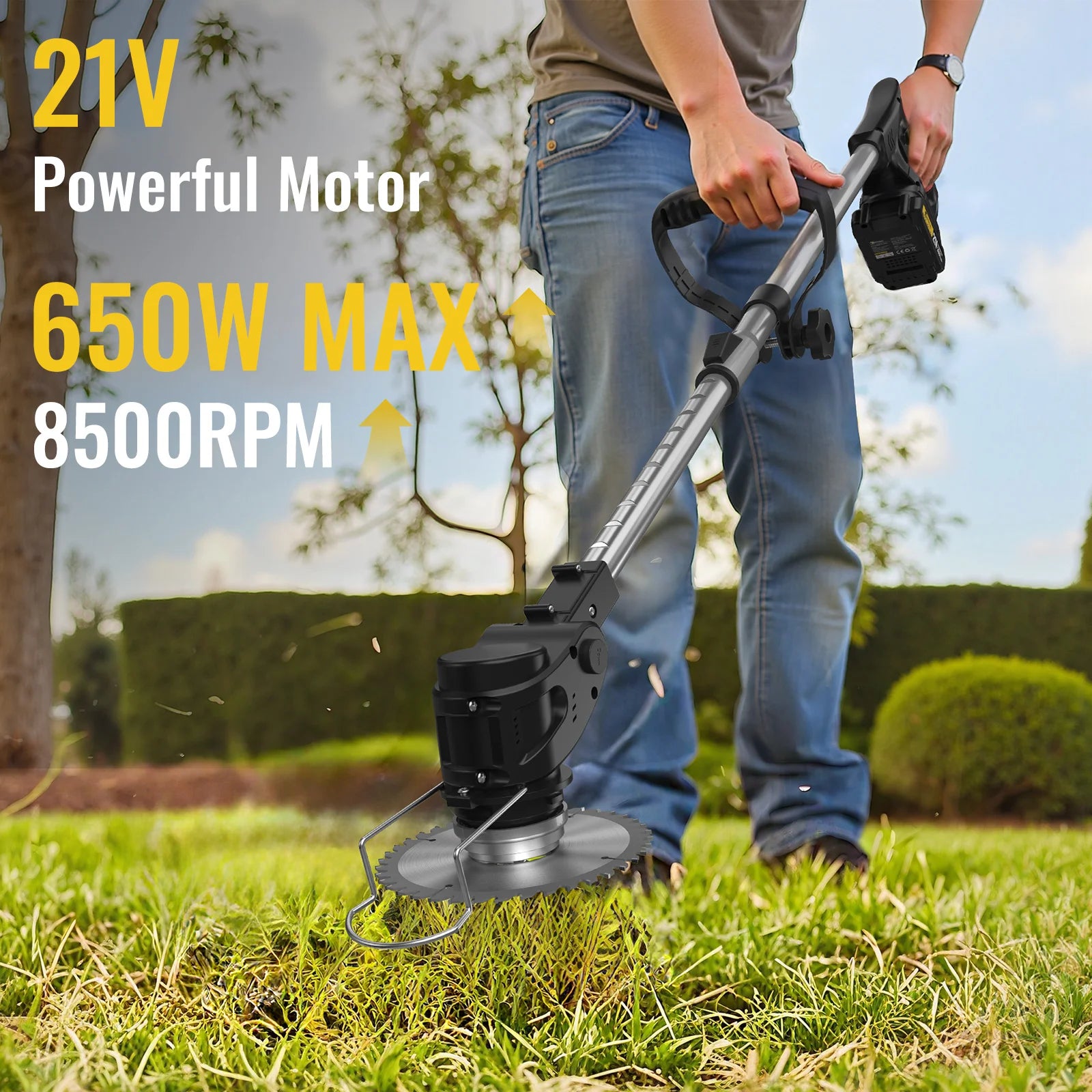 CONENTOOL Débroussailleuse électrique sans fil 21 V