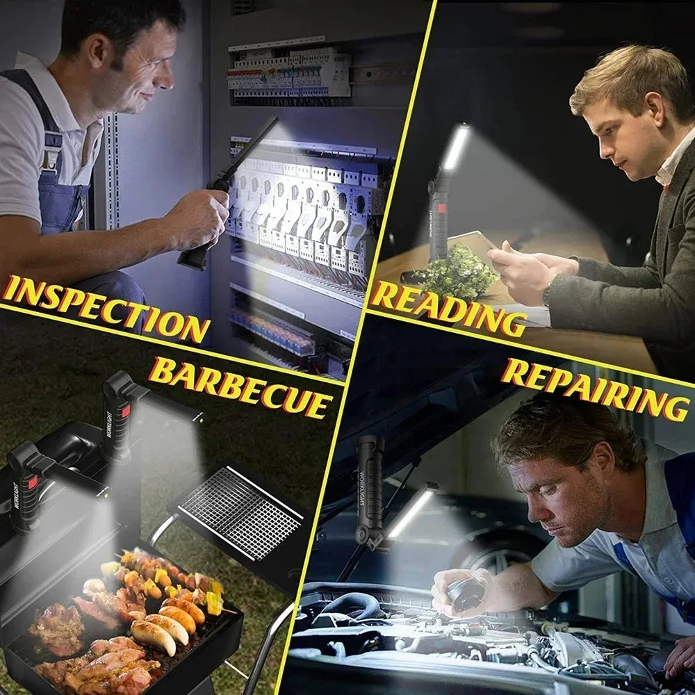 Lampe torche LED COB pliable