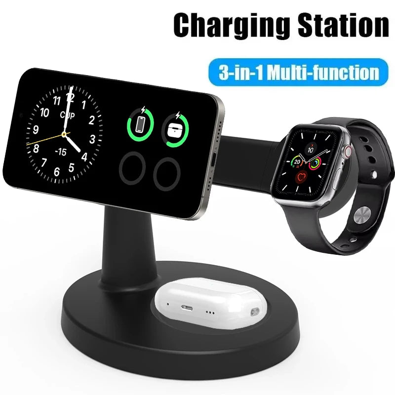 Support de chargeur magnétique sans fil 3 en 1 pour iPhone /watch/airpods