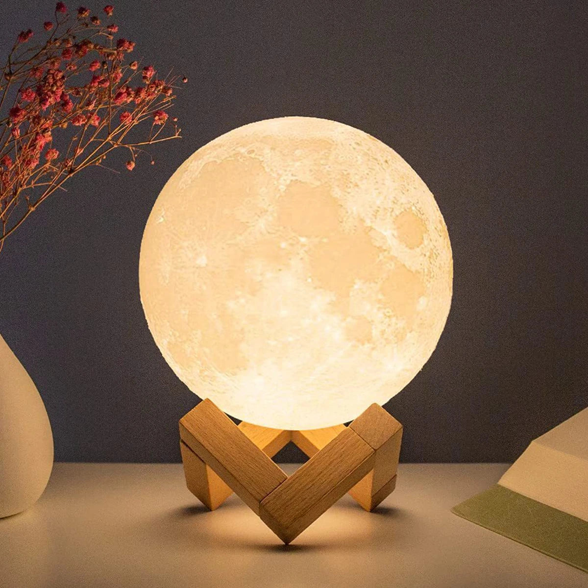 Lampe LED en forme de lune de 8 cm